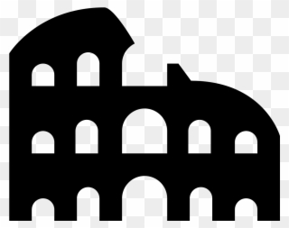 The Roman Colosseum Viewed From The Side, Long Abandoned - Illustration Clipart