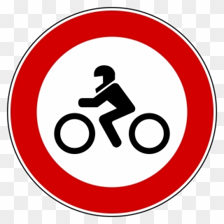 Italian Traffic Signs - Road Sign Red Circle With Motorbike Clipart
