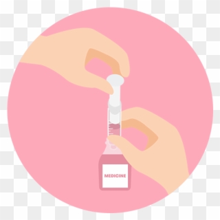 Fill Syringe With Medicine According To Dosing Instructions - Illustration Clipart