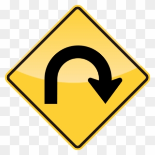Hairpin Curve - U Turn Road Sign Clipart