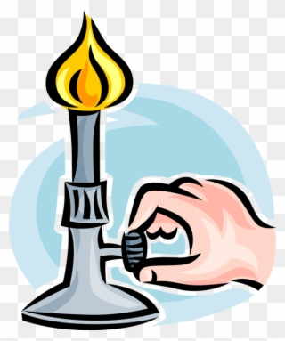 Vector Illustration Of Hand Adjusts Laboratory Equipment - Reaching Across A Flame Clipart