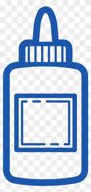 Glue Clipart Blue Glue - Black And White Glue Bottle Logo - Png Download