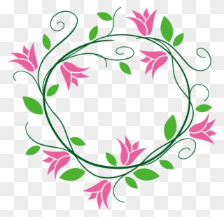 Flowers Flowers Swirls Flowerwreath Wreath Border Frame - Euclidean Vector Clipart