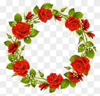 Garden Clipart Wreath - Red Rose Wreath Clip Art - Png Download