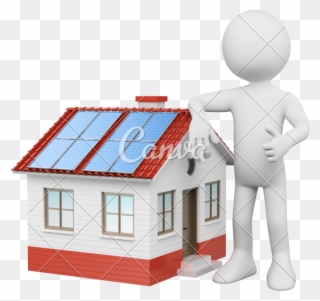 House With Solar Panels - Solar Panel Clipart