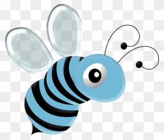 Blue Bee Cartoon Clipart