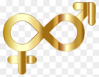 Big Image - Male Female Symbols Gold Clipart