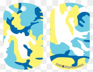Kolorcoat™ Dog Tag - Dog Tag Bottle Opener - Blue / Yellow Camo Clipart