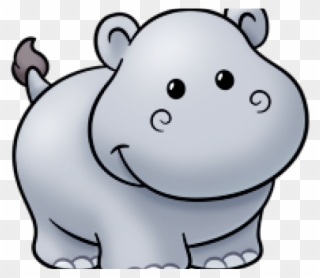 Original - Cute Baby Hippo Cartoon Clipart