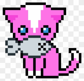 Kawaii Kitty - Pixel Art Cute Cat Clipart