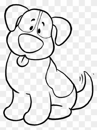 Cute Dog Coloring Pages - Simple Dog Coloring Sheet Clipart