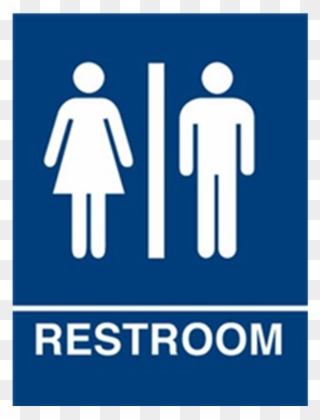 School Clipart Washroom - Restroom Sign Board - Png Download