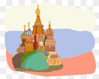 Russia Vector Illustration Png Library Stock - Saint Basil's Cathedral Clipart