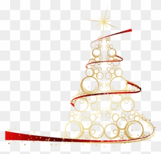 Christmas Tree Clipart On Transparent Background Image - Gold Christmas Tree Png