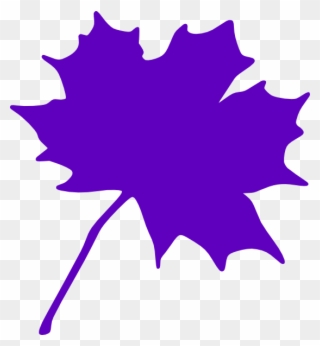 Purple Leaf Clip Art At Clker - Black Clipart Maple Leaf - Png Download