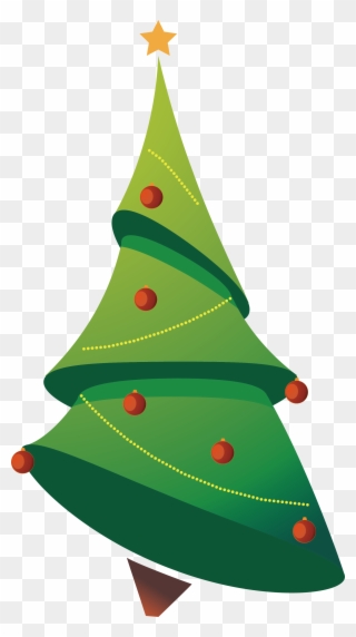 Tree Clip Art Cartoon - Transparent Christmas Tree Vector - Png Download