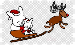 Christmas Rabbit Clip Art Clipart Santa Claus Reindeer - Maths Grade 2 Number Bond - Png Download