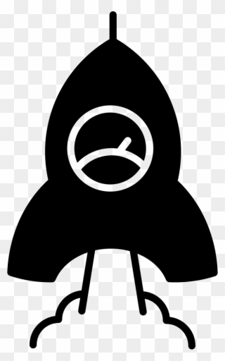 Space Ship Silhouette With Speedometer Launching Comments - Spacecraft Clipart