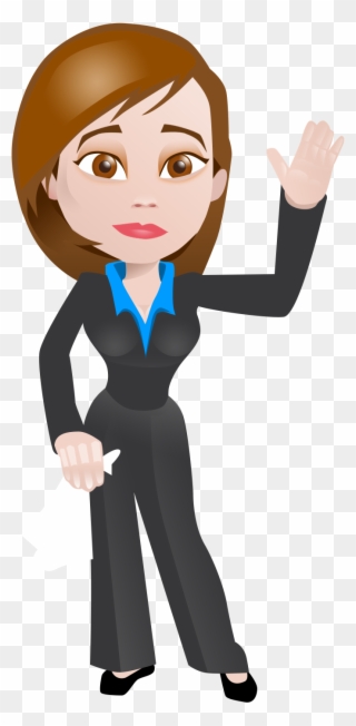 Business Woman With Goodbye - Cartoons On Business Women Clipart