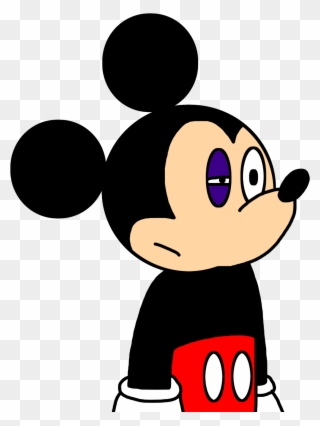Picture Black And White Cartoon Group Mickey With A - Mickey Mouse With Black Eye Clipart