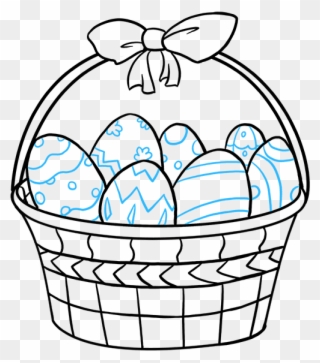 How To Draw Easter Basket Step - Drawing Image Of Basket Clipart