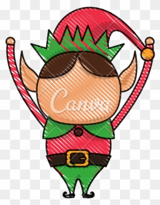 Christmas Elf Cartoon Png Christmas Elf Cartoon Character - Dibujos Navidad A Color Clipart