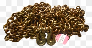 Clip Art 5/16″ 20′ Chain With Grab Hooks With Transparent - Metal - Png Download