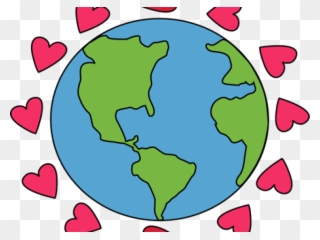 Earth Day Clipart Colorful - Clipart Heart Earth - Png Download