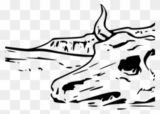 Drawn Desert Skull - Easy Cow Skull Drawing Clipart