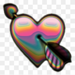 Holo Holographic Heart Hearts Arrow Emoji Iridescent - Illustration Clipart