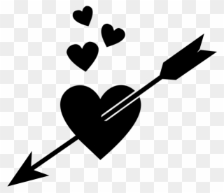 Heart Arrow Rubber Stamp - Dil With Arrow Clipart