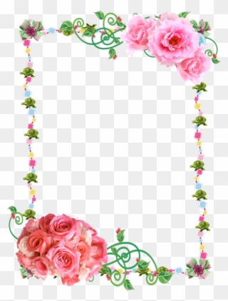 Clipart Roses Frame - Rose Frame - Png Download