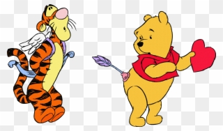 Clipart Mouse Valentine - Winnie The Pooh With Heart - Png Download
