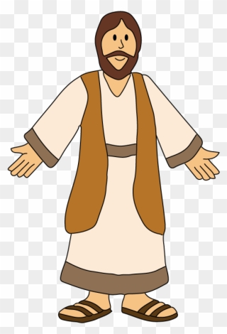 Flat Jesus Colored - Flat Jesus Clipart