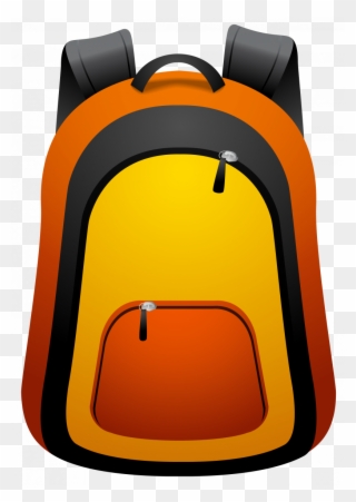 Orange Backpack Clipart - Png Download