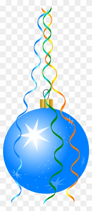 Christmas Vector Graphics,free - Blue Hanging Christmas Decorations Png Clipart