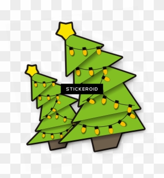 Christmas Trees With Lighting - Christmas Tree Clipart