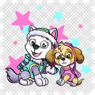 Download Paw Patrol Girls Clip Art Clipart Puppy Decorative - Everest And Skye Girl Camp Pup - Png Download