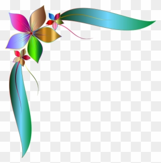 Corner, Ornamental, Decorative, Floral, Flower, Leaf - Corner Floral Design Png Clipart