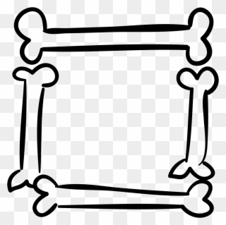Halloween Square Frame Of Bones Outlines Comments - Marco De Huesos Humanos Clipart