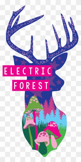 Electric Forest Poster Design - Buffalo Plaid Deer Head Clipart
