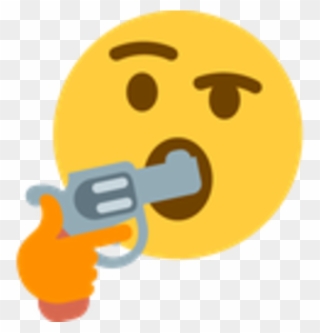 Thinking Emoji Gun In Mouth Clipart