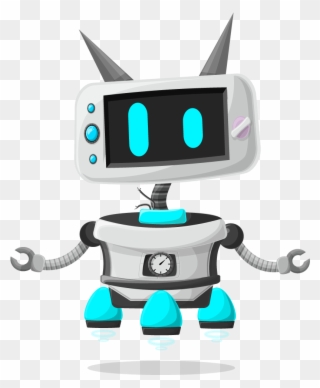 Vector Robot Character Set With 6 Robots - Cute Robot Png Clipart