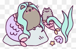 Pusheen And Stormy Mermaid Clipart