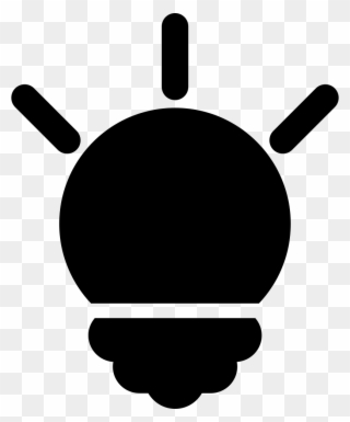 Creative Lightbulb Symbol Black Shape Comments - Icon Clipart