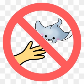 No Touching Or Chasing Marine Life - Do Not Walk In Shoes Sign Icon Clipart