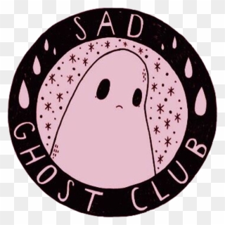 Sad Ghost Cute Aesthetic Girly Scary Grunge Pink Black - Sad Ghost Club Logo Clipart