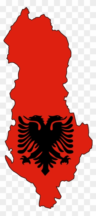 Albania Flag Clipart Greece - Albania Flag And Map - Png Download