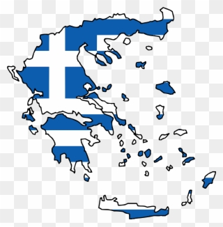 Greece Flag Clipart Drawings - Greece Map Shape - Png Download