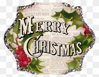Newspaper Clipart Christmas - Merry Christmas Clipart Vintage - Png Download